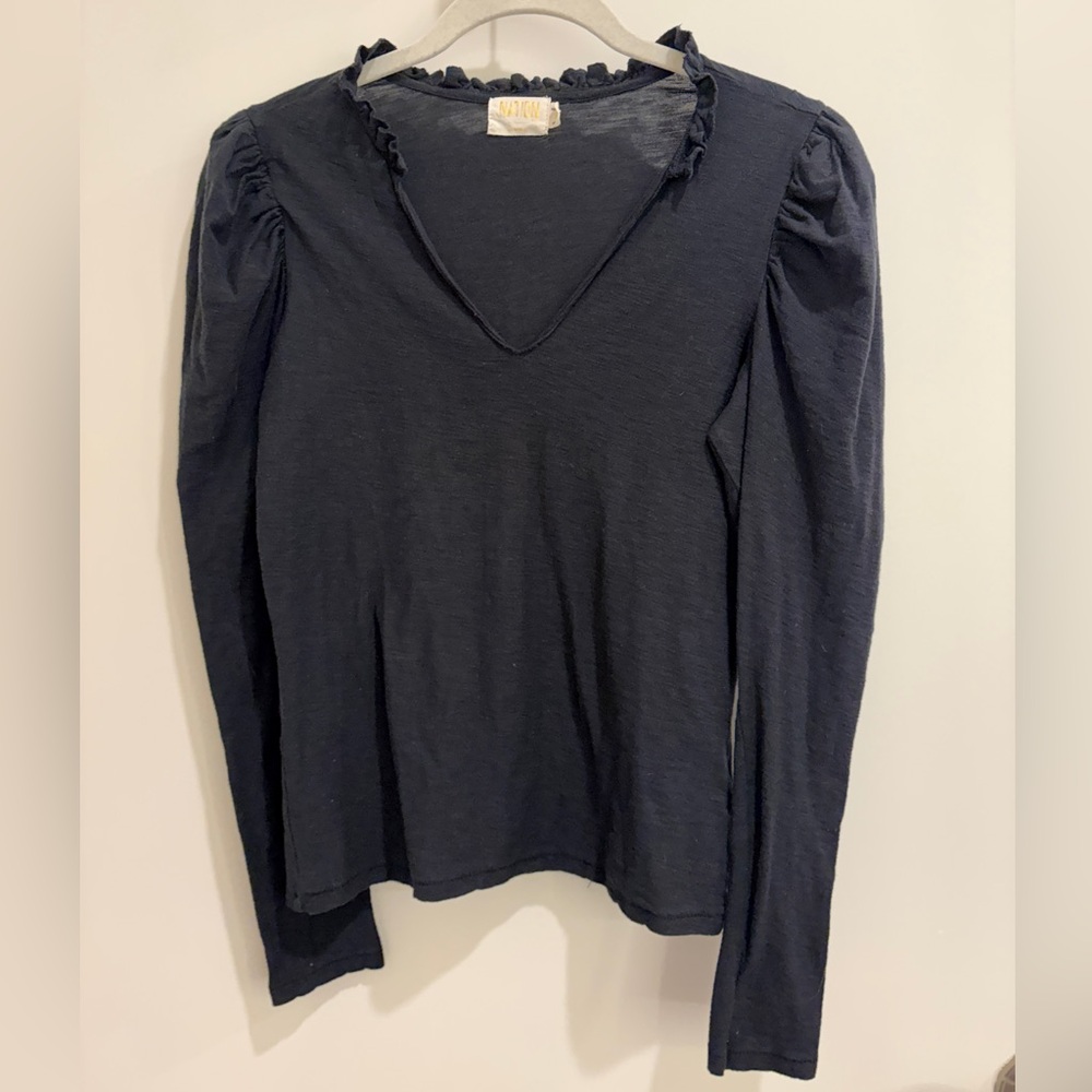 NATION LTD Tamira Elizabethan Long Sleeve Tee – Size S – Black - Picture 3 of 13